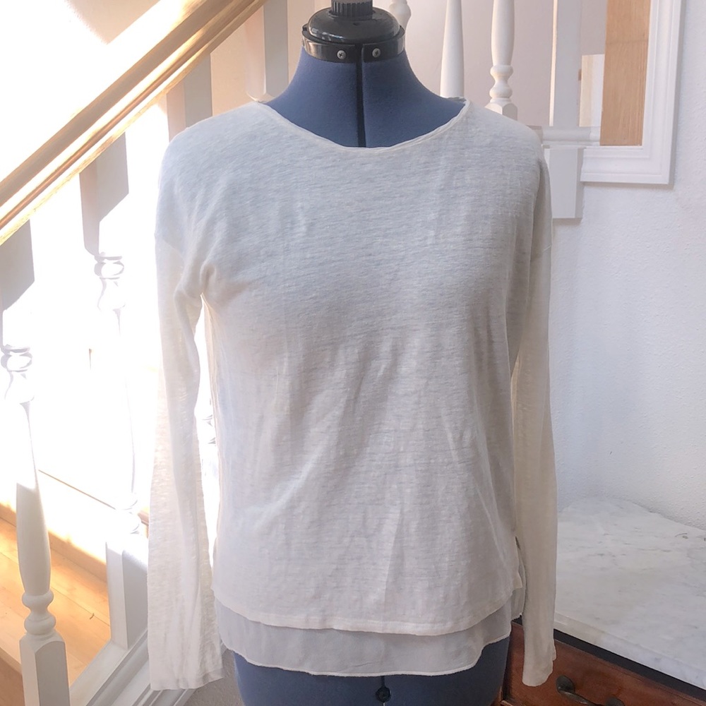 Vince extra small long sleeve shirt cream